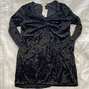 H&M Black Velvet Mini Dress